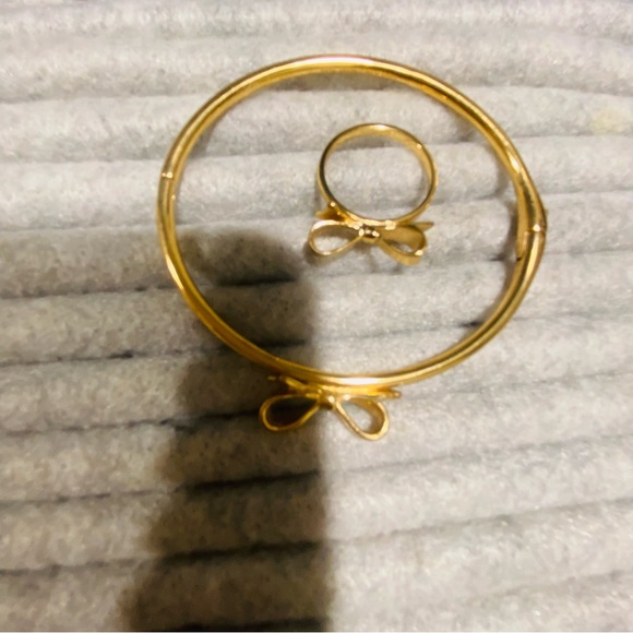 kate spade Jewelry Kate Spade Gold Ring Size 7 And Bangle Poshmark